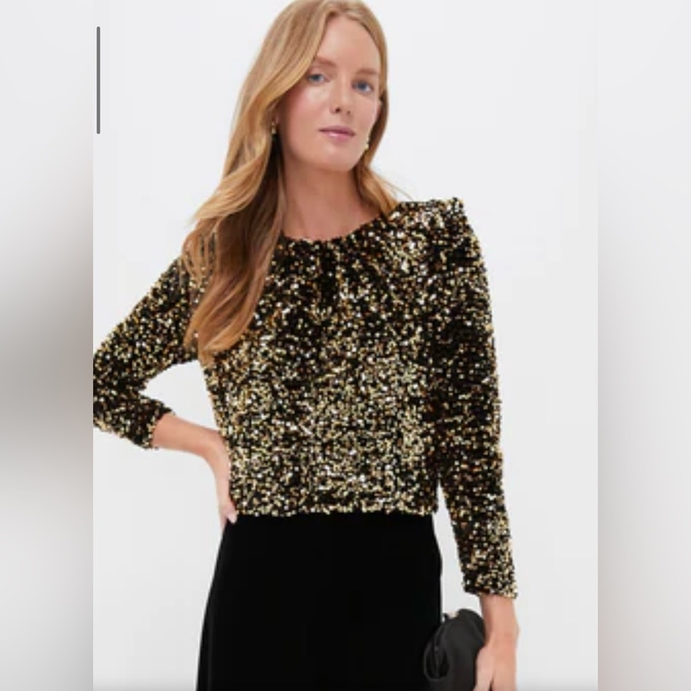 NTW Hunter Bell Libby Top in Gold Sequin
